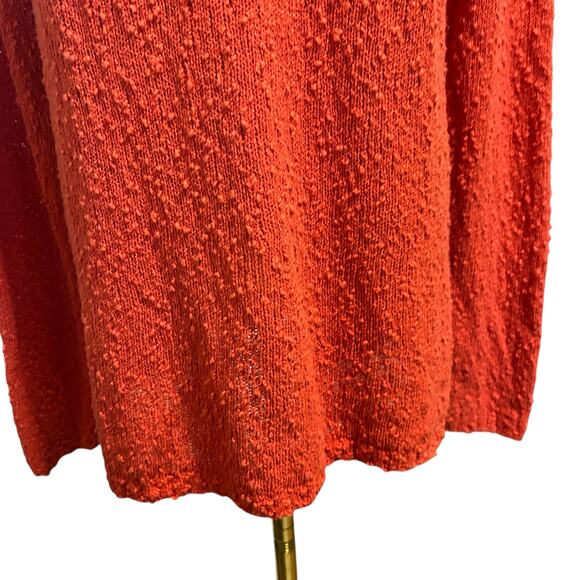 Additions by Chico's Sweater Top Textured Orange Sz 1 Med Long Sleeve V Neck - Picture 6 of 9